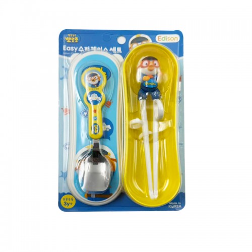 韩国 啵乐乐 Pororo 警察 简易勺筷带盖套装_