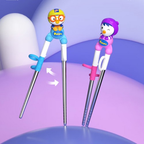 韩国 啵乐乐 啵乐乐立体不锈钢筷子-右手_